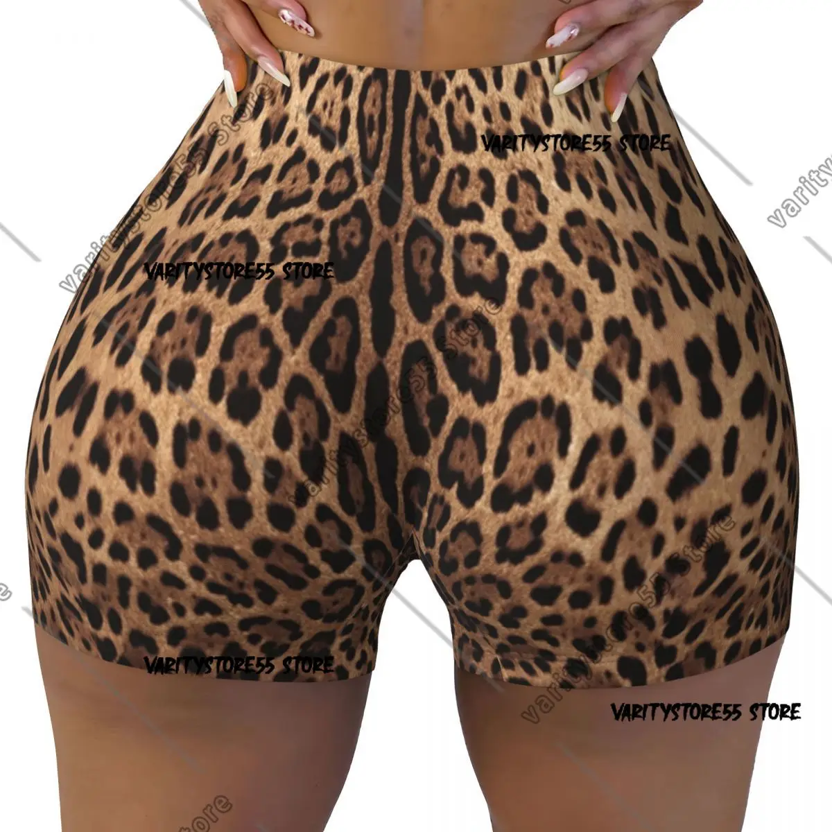 Leopard Pattern Print Yoga Shorts Animal Skin Gym Athletic Running Volleyball Women Shorts Custom
