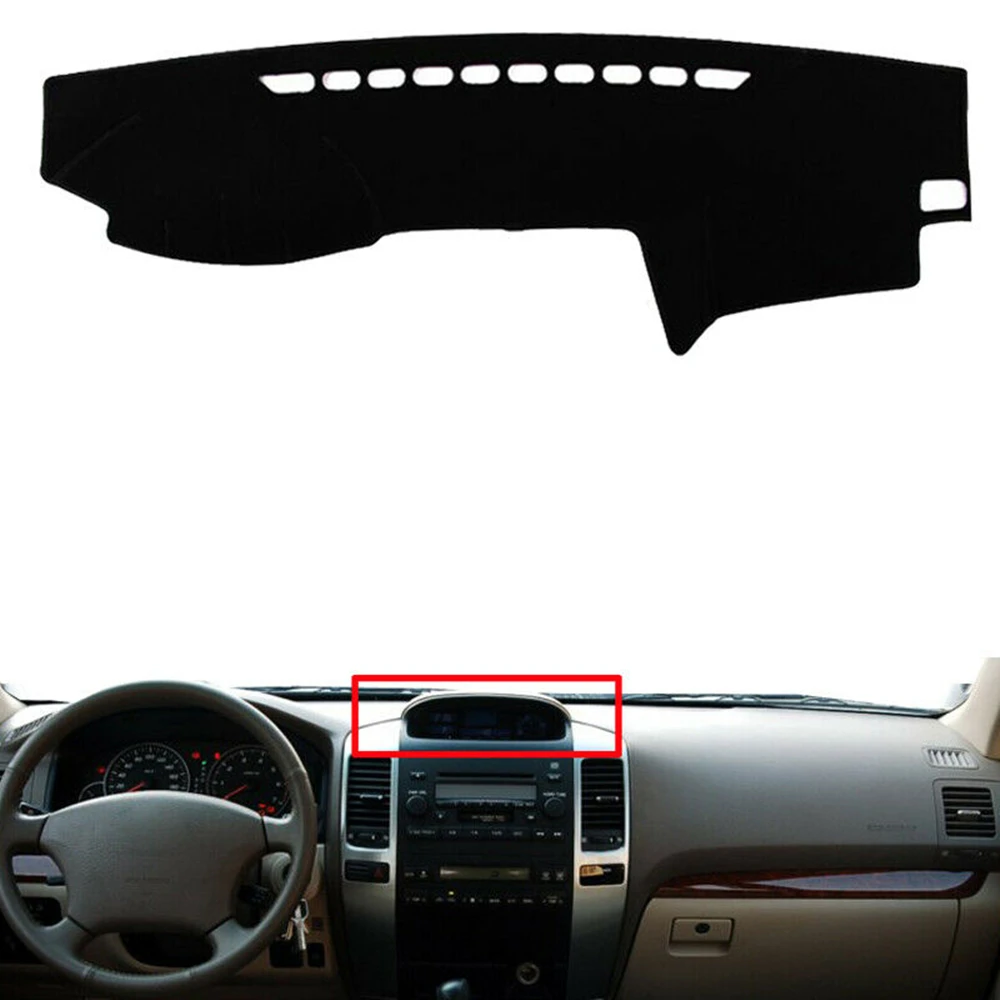 Car Front Dashboard Cover Carpet Dash Board Heat Proof Mat Pad Strip For Toyota Land Cruiser Prado J120 2003-2009