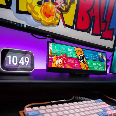 14inch 4K 3840&times;1100 display DIY computer temperature monitoring screen host status real-time display AIDA64 Raspberry pi Display