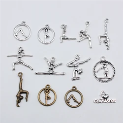 20pcs Sport Charms Gymnastics Charms For Jewelry Making Pendants DIY Crafts Making Findings Handmade Tibetan Jewelry
