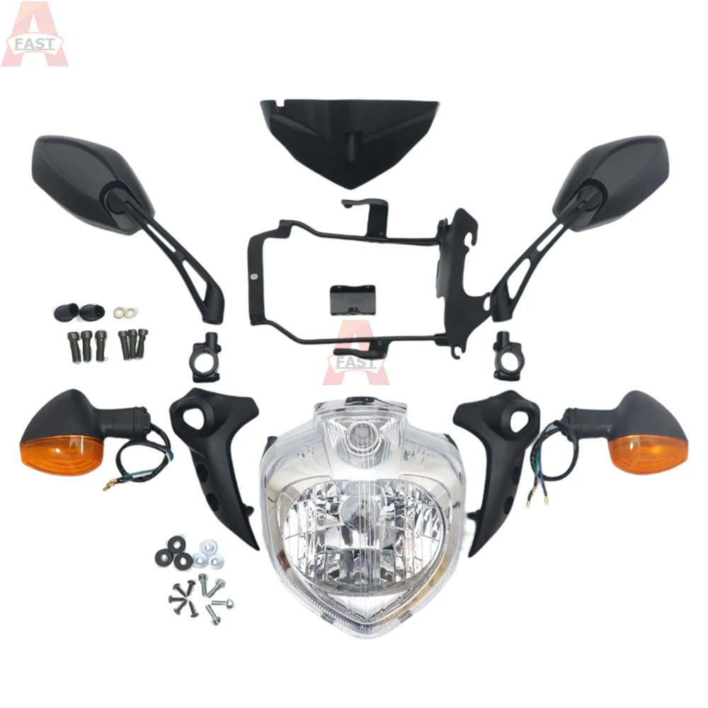 Fit for 2007-2010 Yamaha FZ6 FZ6N FZ6S Motorcycle Headlight Set Head Light Assembly Turn Signal Mirror FZ6 N S 2008 2009 2010