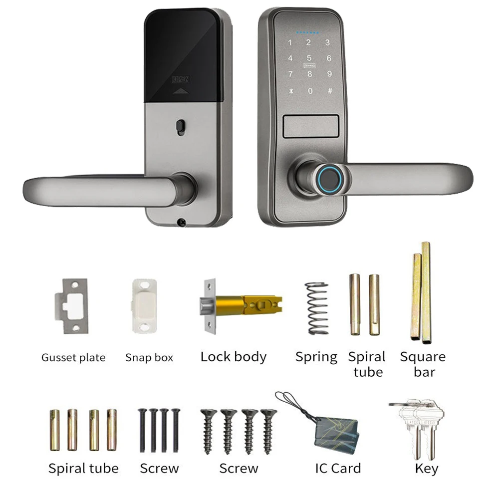 Tuya TTlock APP Smart Door Lock Fingerprint Door Lock Password Fingerprint IC Card Key Remote Unlock Eletronico Digital 도어락