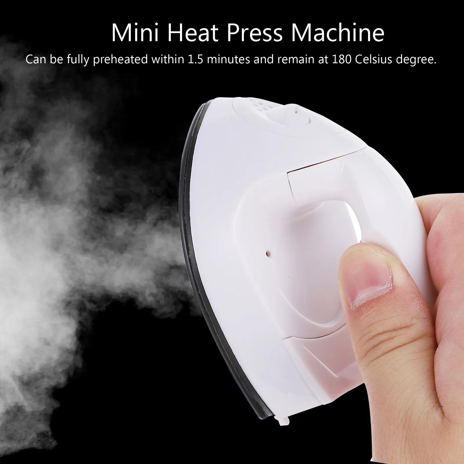 Mini Heat Press Iron Portable 110V US Plug Ceramic Heating Fast Preheat Rhinestone Transfer Tool