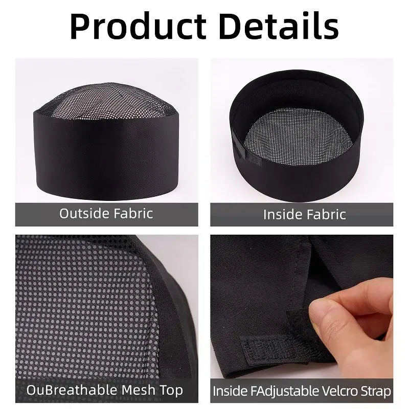 3 قطعة/6 قطعة قبعات الطاهي لتقديم الطعام العمل قابل للتعديل السوشي الشيف قبعات تنفس شبكة علوية ل مقصف الخبز المطبخ المنزلية الطبخ