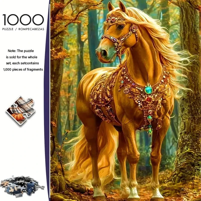 

1000 pcs Puzzle for Adult Horse Animal Games Educational Toys Christmas Gift Decorative Painting