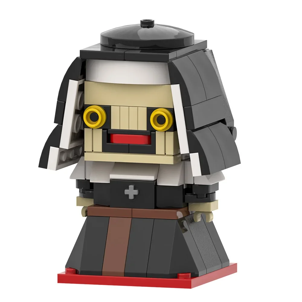 

MOC The Nun Brickheadz, строительные блоки, модель фильма ужасов, фигурки монахов, кирпичи, сборные игрушки, подарки на Хэллоуин для детей