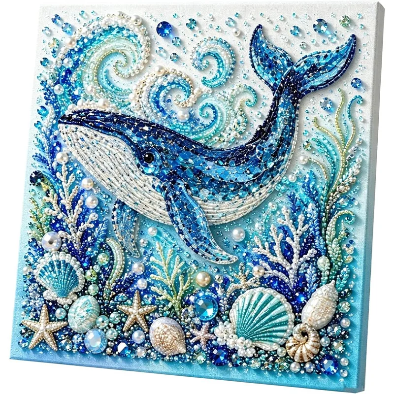 Ocean Theme Pearl Art DIY Kit Octopus Wave 3D Pearl Craft Kit Sea Turtle Sparkling Coastal Pearls Mosaic Art DIY Home Wall Decor - view 4