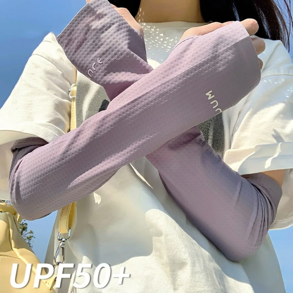 

Arm Protection Long Ice Silk Sleeves Checkered Loose Sunscreen Arm Covers UV Insulation Anti-UV Cycling Gloves Outdoor
