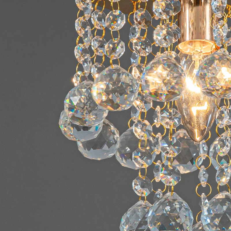 Hanging Crystal Ceiling Lamp Bedroom Living Room Home Decor Interior Lighting Corridor Entrance Aisle Light Golden Silver
