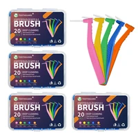 80 Uds cepillo Interdental para ortodoncia dientes aparatos dentales cerdas suaves ultrafinas Mini cepillos con caja de almacenamiento portátil