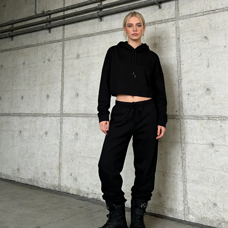 

Худи черно-белое с розовыми вставками, повседневная толстовка с капюшоном, однотонная толстовка.