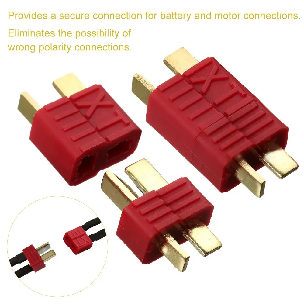 For RCLiPo Battery Deans Style Multiple Battery Wire Welding T-plug Male&Female Deans Connectors Specifications T Plug