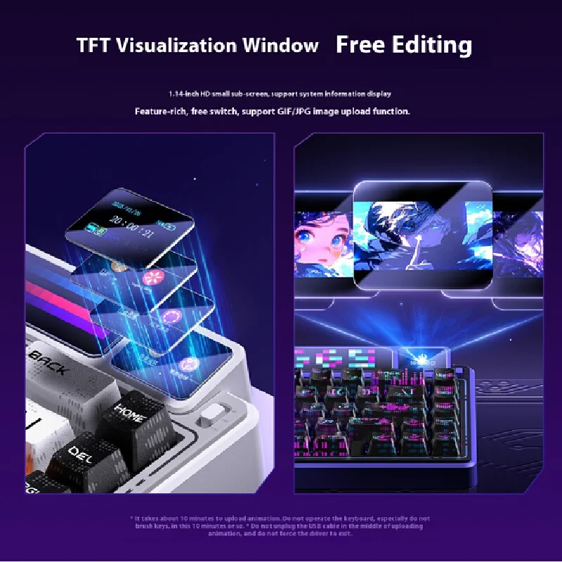 LEOBOG AMG65 Mechanical Keyboard Smart Screen Wireless Bluetooth The Third Mock Examination Customized Hot Plug E-sports Game