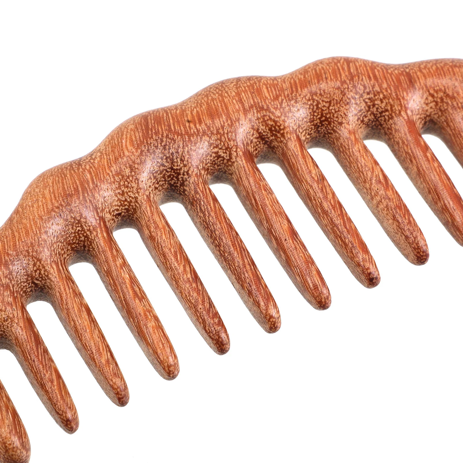 خشب الصندل الذهبي الطبيعي مشط واسع الأسنان مكافحة ساكنة تدليك فروة الرأس مدلك للشعر المجعد المموج السميك الرجال النساء الاستخدام اليومي