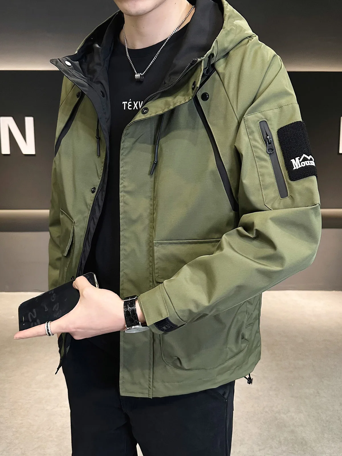 

Мужская куртка Pierre Cardin с подкладкой, повседневная рабочая одежда, осенне-зимняя новинка, теплая верхняя одежда из полиэстера, длинный рукав, на молнии