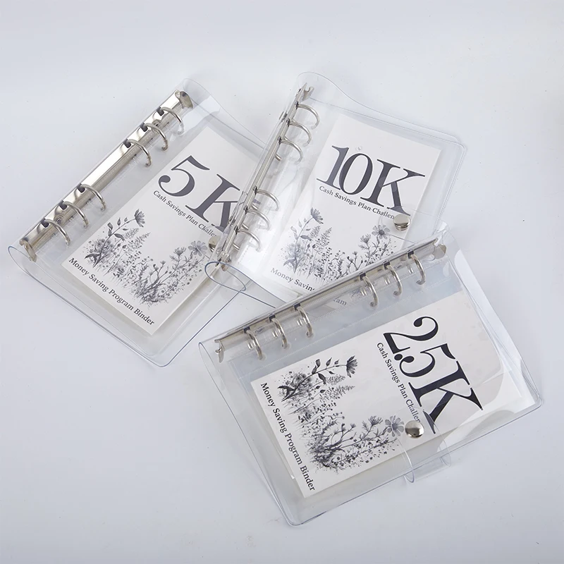 PVC Loose-leaf Book Saving Challenge Easy And Funny Way To Save 2.5K/5K/10K Budget Planner Envelopes For Cash And Savings