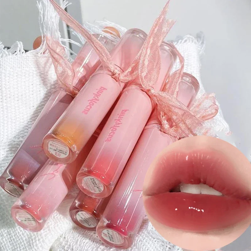 Tubos de brillo de labios de agua de espejo, lápiz labial líquido hidratante de larga duración, taza antiadherente impermeable, tinte de labios, maquillaje de belleza cosmético de Corea