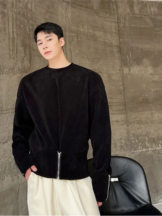 

Повседневная толстовка с круглым вырезом и молнией, свободного кроя, удобная, модная, в уличном стиле, молодежная, осенняя коллекция