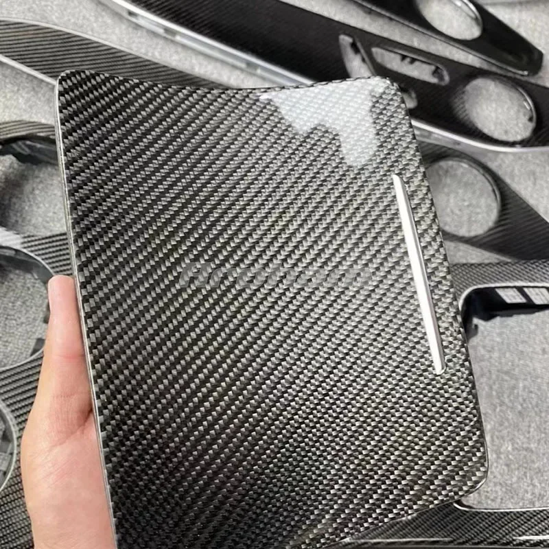 لمرسيدس بنز C الفئة W205 W206 GLC X253 2015-2021 أجزاء الجسم 100% ألياف الكربون الحقيقية سيارة لوحة وحدة التحكم المركزية ل 2015-2020 #2