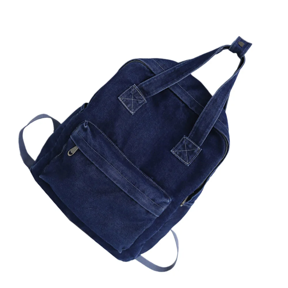 High Capacity Denim Backpack 30x11x36cm Durable Fashion Shoulder Bag for Men Women Students Large Storage Lightweight Breathable