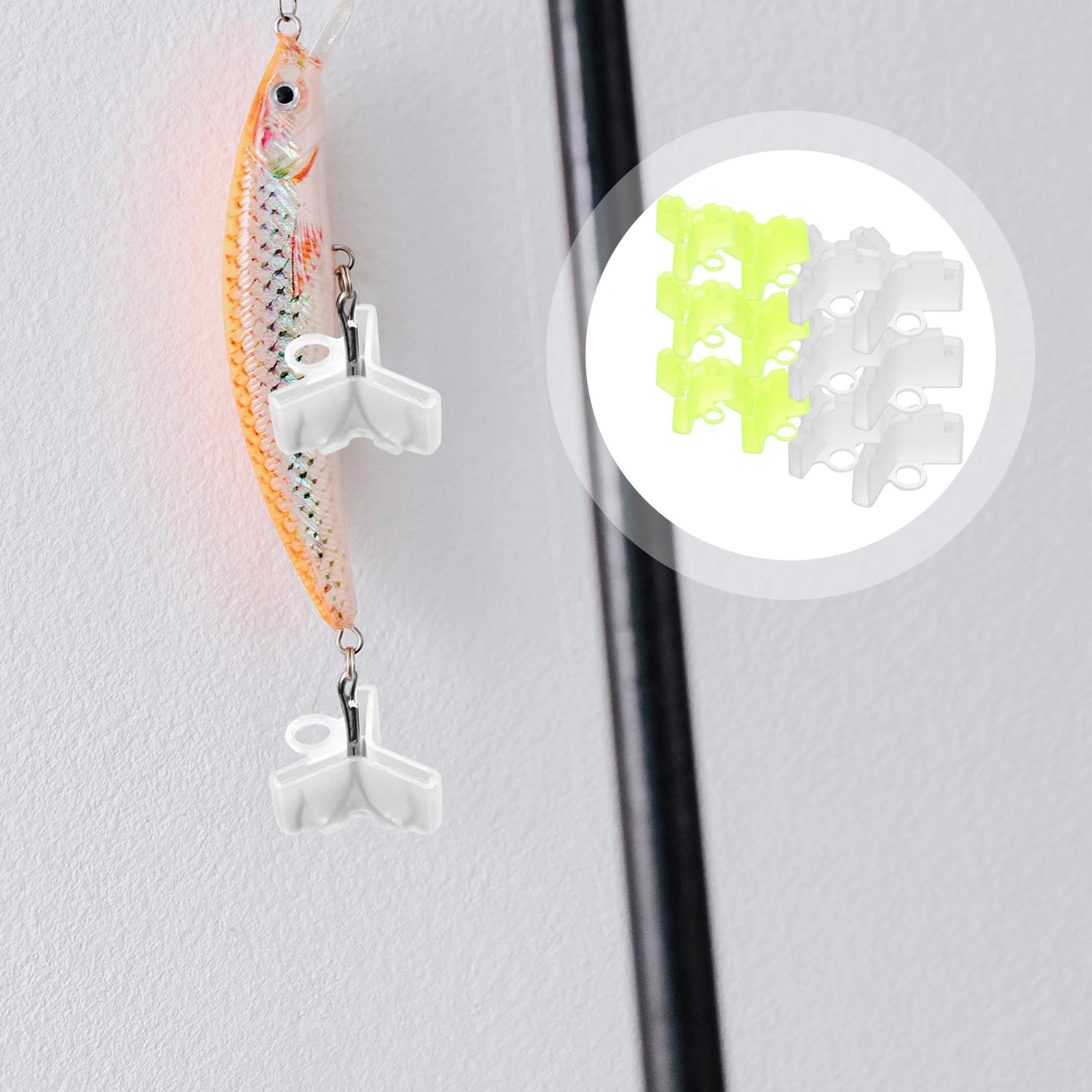 

80pcs Fishing Hook Safety Holder Durable Treble Covers Anti Scratch Bonnet Protective Guard Shield White Yellow Sizes 1 2 3 4