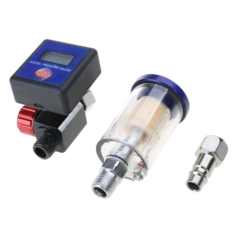 Digital Air Controls Regulator Adjustable Pressure Meter With Water Trap Filter