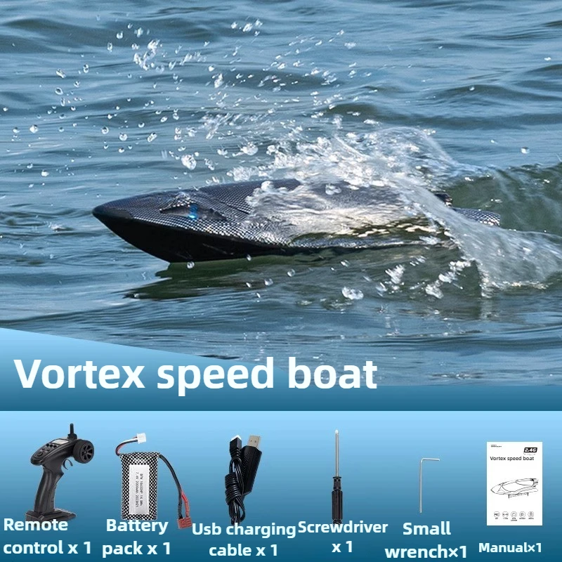 2.4G RC ความเร็วสูง Turbojet Speedboat พร้อมไฟ LED มอเตอร์หนึ่งปุ่มรีเซ็ตระบบผู้ใหญ่ความเร็วสูงระบายความร้อนด้วยน้ํา Speedboat ของเล่น