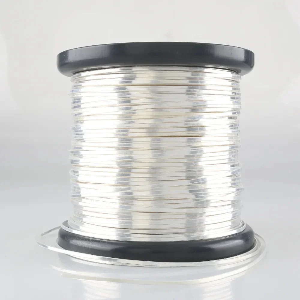 PSA0001 5N Solid Silver HiFi Audio DIY Bulk Cable Flat Speaker Power Wire FEP Insulated