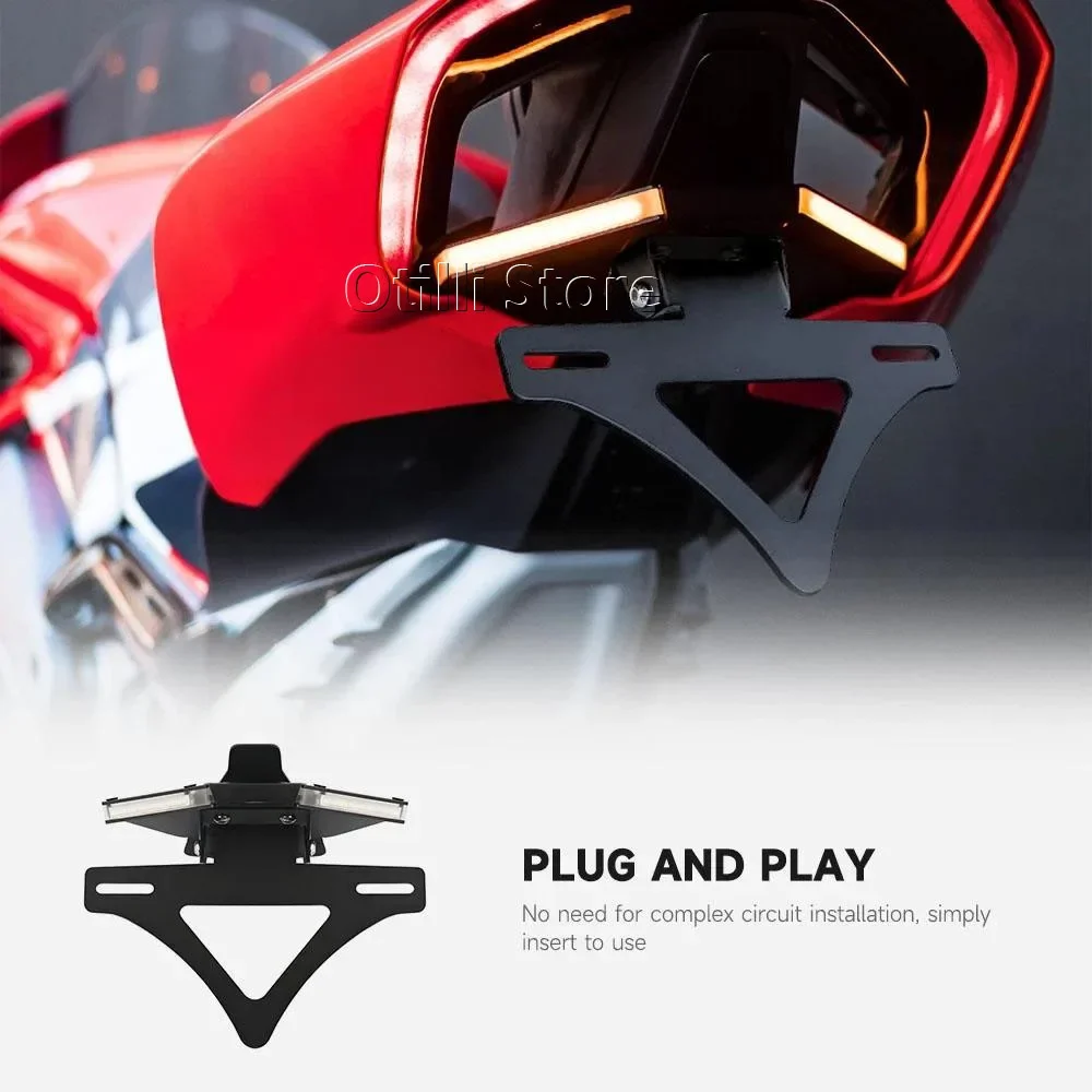 Support de plaque d'immatriculation pour DUCATI Streetfighter V4 V4S Panigale V2, clignotant LED intégré, éliminateur de garde-boue arrière bien rangé