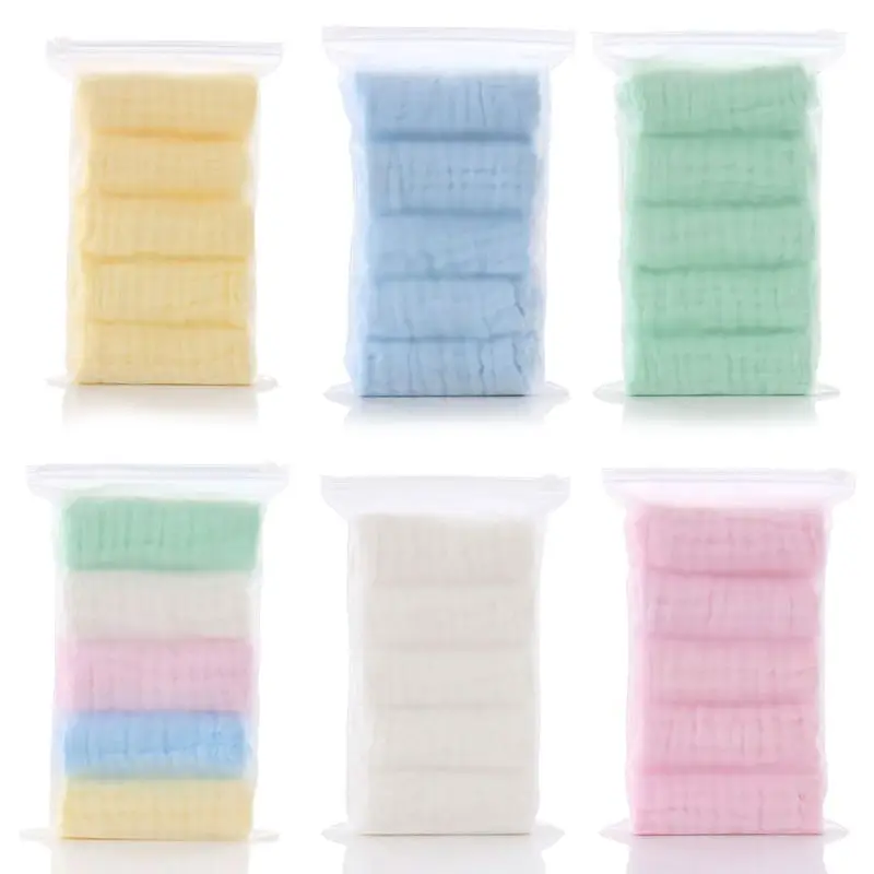 

5pcs/lot Baby Handkerchief Gauze Baby Bibs Square Baby Face Towel 30x30cm Muslin Cotton Infant Face Towel Wipe Cloth