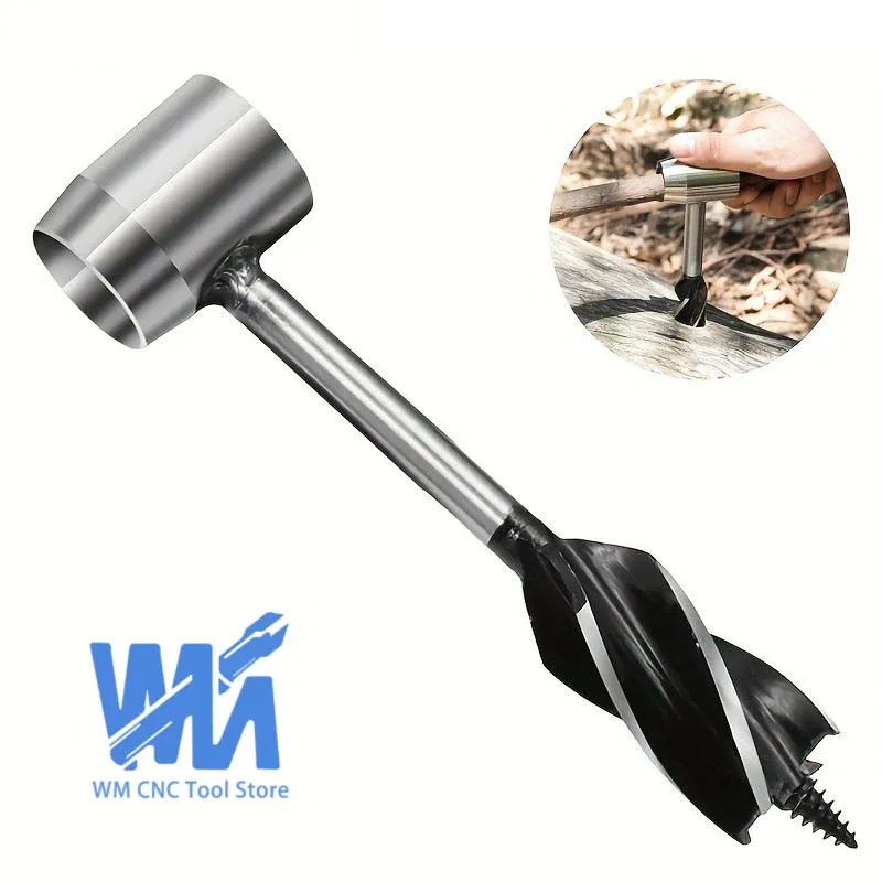 

Multi functional drill, wood cutting drill, woodworking hand drill, wilderness manual drilling, support roller drill