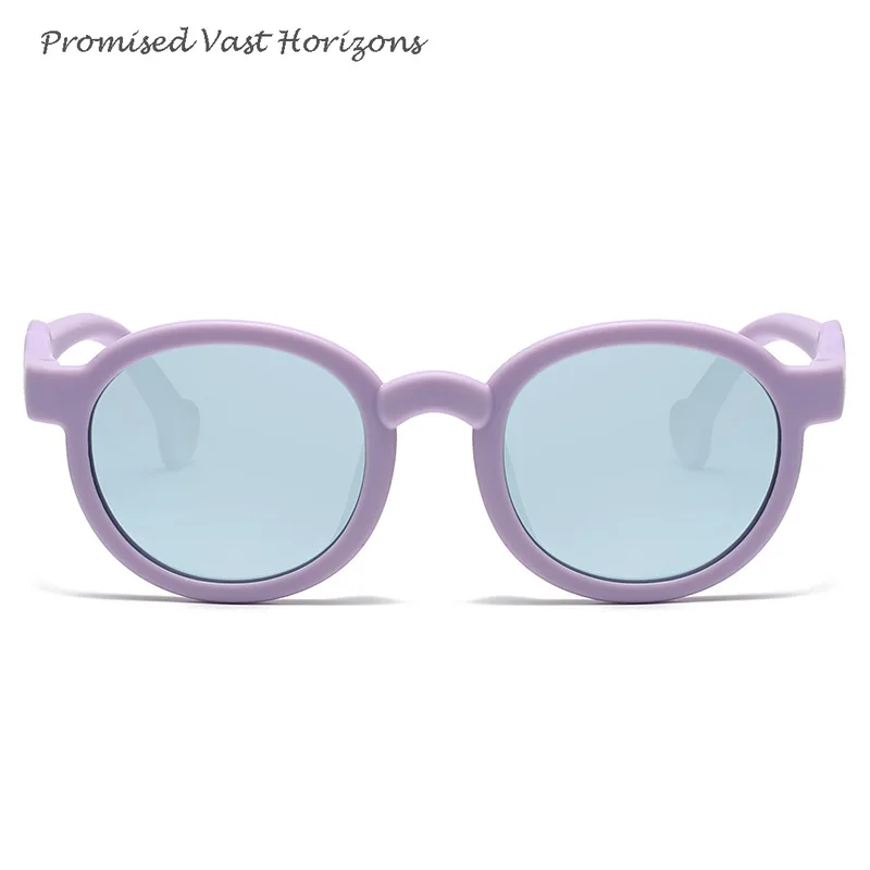 Kacamata Hitam Silikon Anak-anak Bingkai Bulat Baru dengan Perlindungan UV dan Nuansa Kelas Atas, Kacamata Pelindung Matahari Modis Luar Ruangan