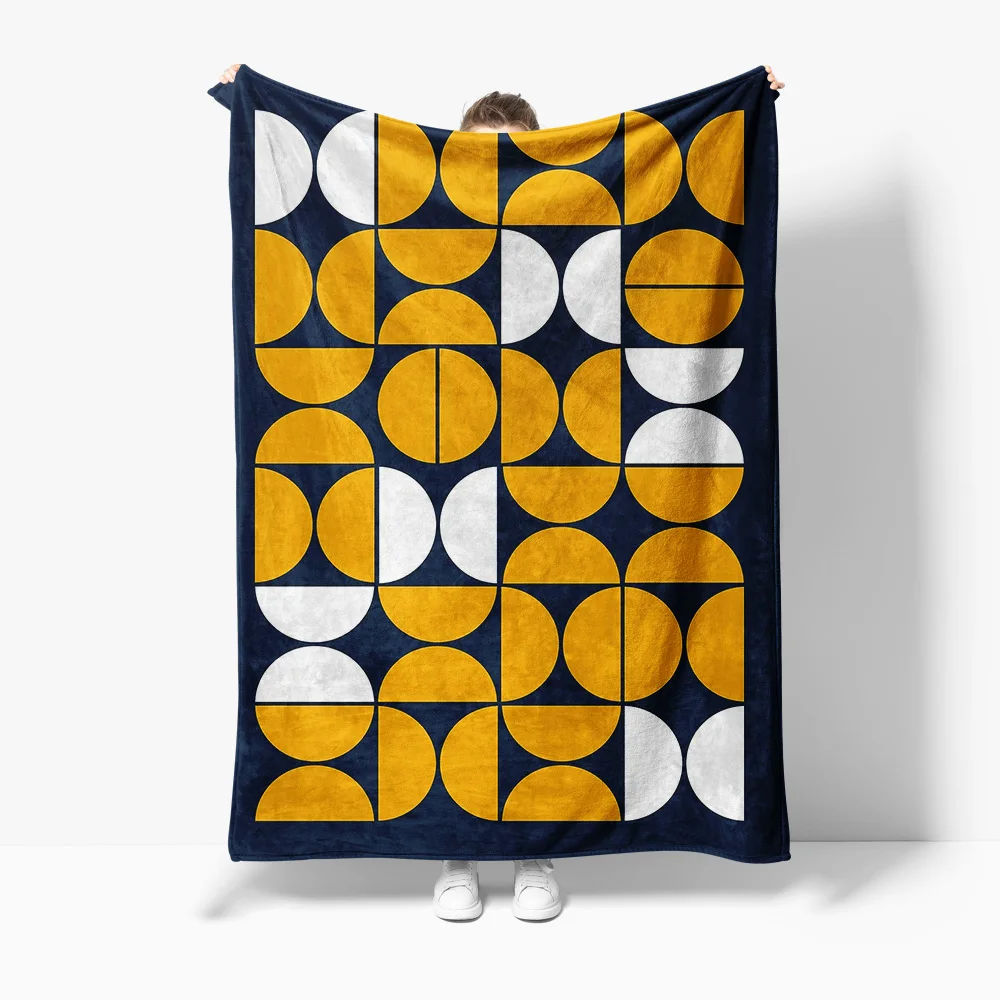 

Флисовое одеяло с геометрическим узором в скандинавском стиле, современное декоративное одеяло для дивана, мягкое, теплое, уютное одеяло для кровати