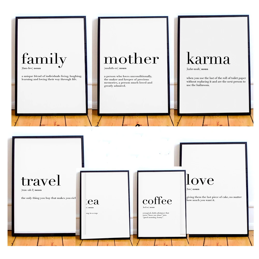 Home Mother Travel Love Family Definition Quotes Posters And Prints Art Canvas For Living Room Decor Painting Wall Pictures