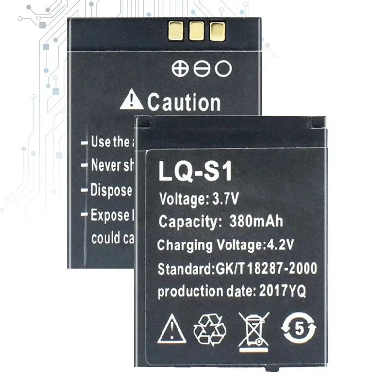 PURFIELD 380mAh LQ-S1 3.7V Lithium Rechargeable Smart Watch Battery For QW09 W8 Universal Smart Watch Replacement Battery Parts