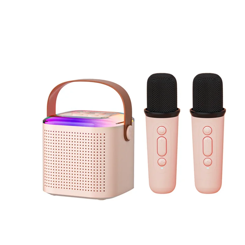 

AZZ-Wireless Karaoke Audio Home Bluetooth Portable Speaker Singing Entertainment Karaoke Audio Integrated Microphone,Pink