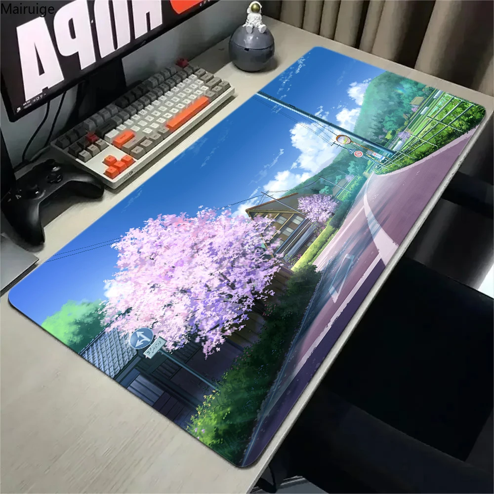 Japanese Street cherry blossoms Mousepad HD Gamer Non-slip Large Computer Art Game Office Extend Mouse Pad Rubber Table Mat