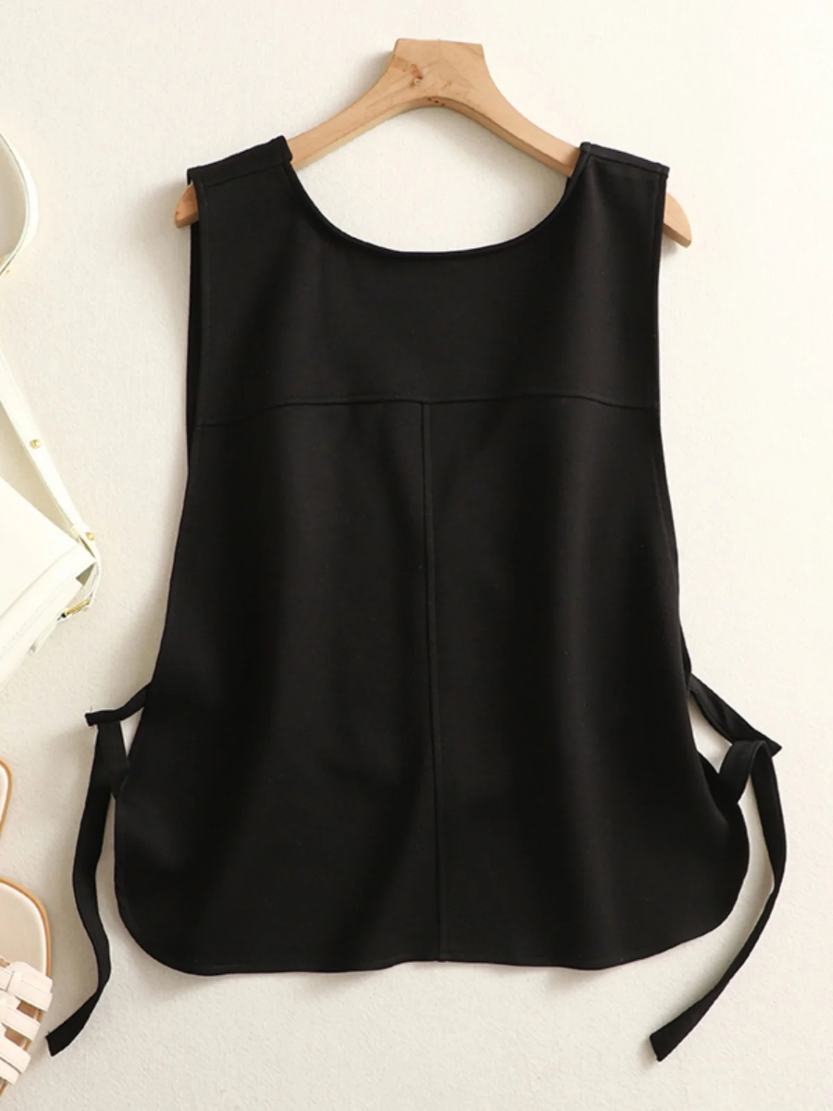 Herfstkleur Svel Vest Dames Grote Maat V-hals Veelzijdige Asymmetrische Oulder Top Bovenkleding