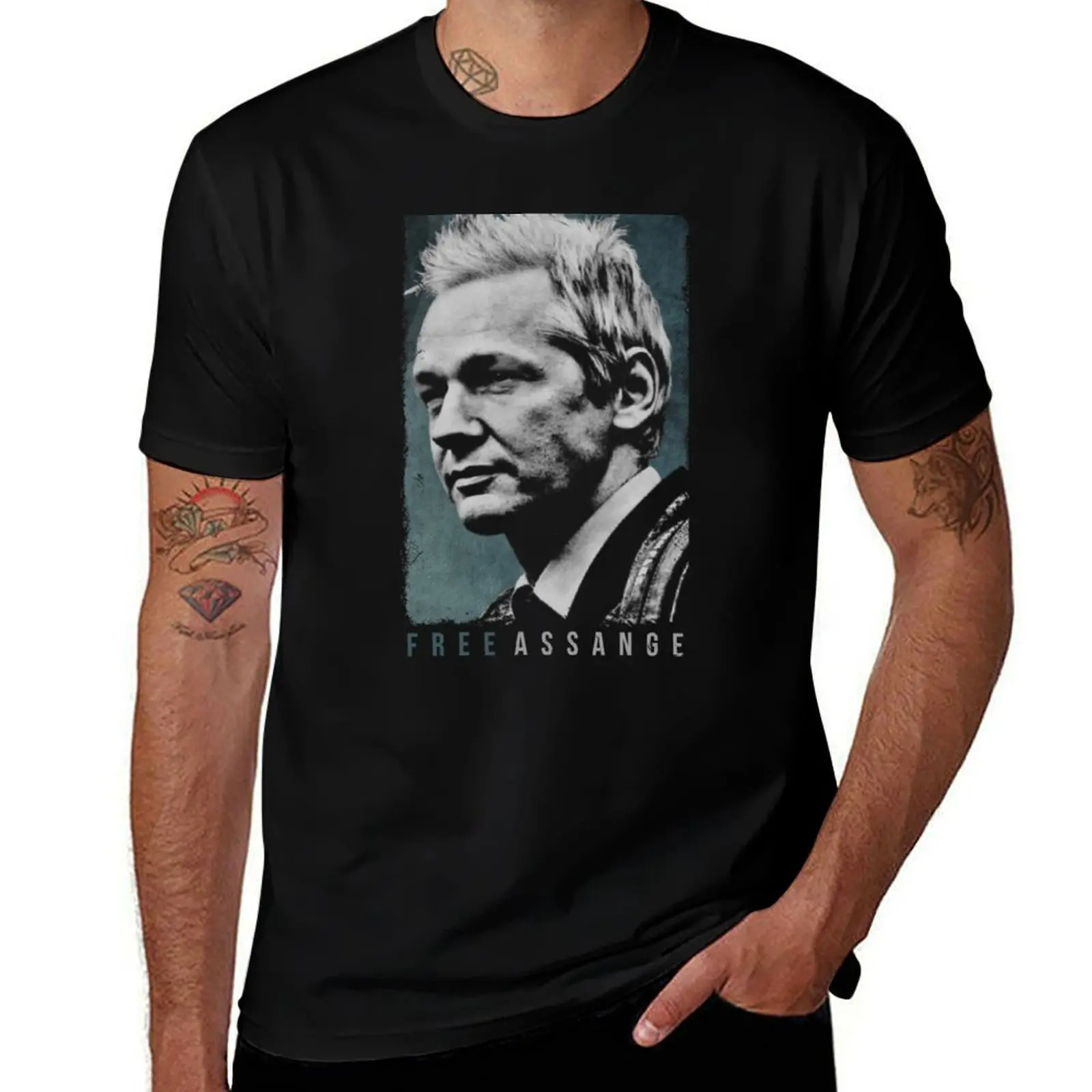 JULIAN ASSANGE T-Shirt Urban Casual Loose Fit Tee T-Shirt