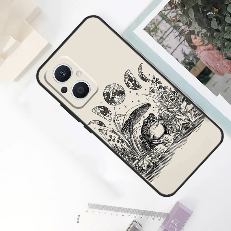 Occult Witchcraft Moon Gothic Witch Case For OPPO Reno 11F 10 Pro 4 5 6 7 8 Lite 4Z 5Z 8T OPPO Find X5 X6 Pro X2 X3 Neo Cover