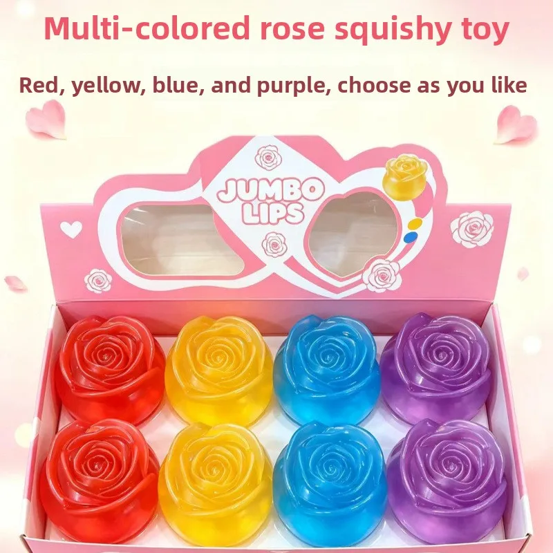 Rose Vaseline Texture Squishy, Crystal Deformable Fidget Squeeze Toy, Luxury Women Gift Valentine Halloween Christmas