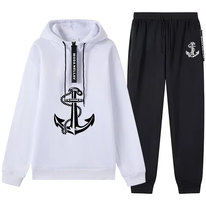 Comfort Daily Vendita calda Autunno Inverno Casual Tuta da uomo con cappuccio Sport all'aria aperta Felpa monopezzo e pantaloni sportivi da jogging