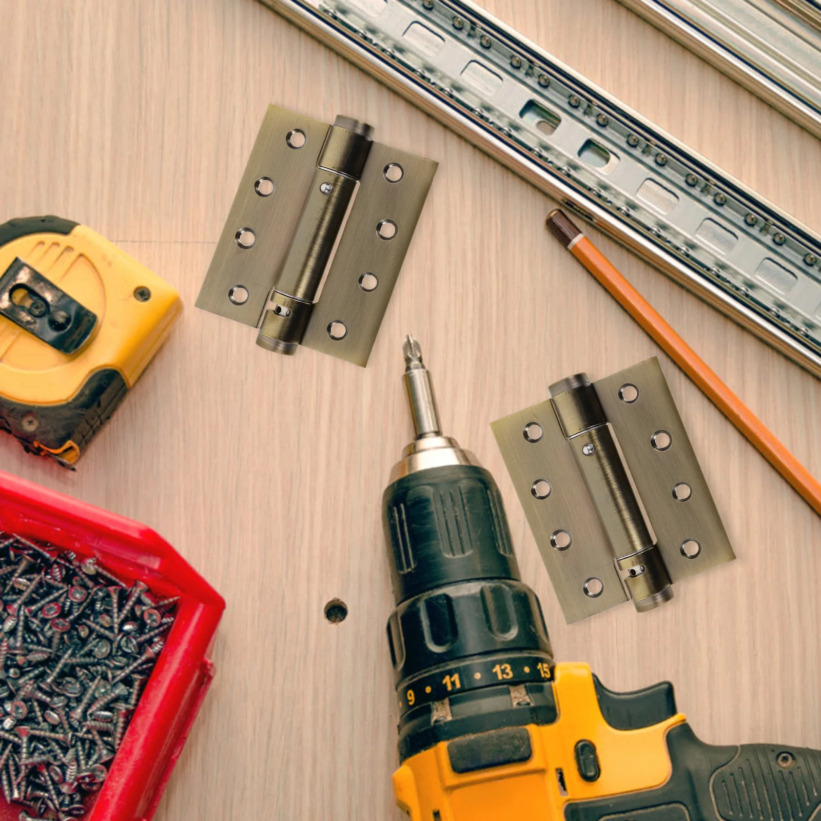 

2Pcs Auto Close Door Hinges Spring Loaded Heavy Duty Hinges for Wood Doors Screen Basement Bathroom Laundry Room Residential