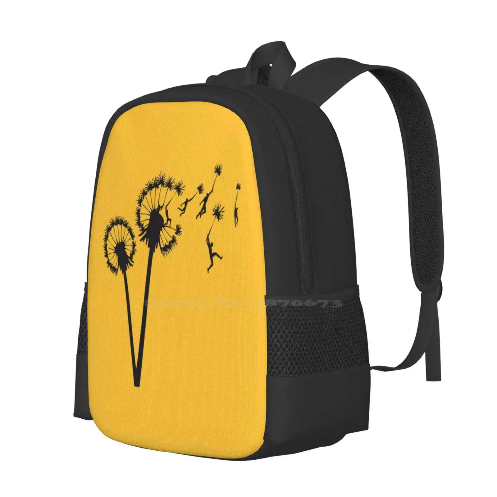 Dandylion People Flight Pattern Design Laptop Travel School Bags Dandelion Vector Retro Flying Cool People Vintage Nature