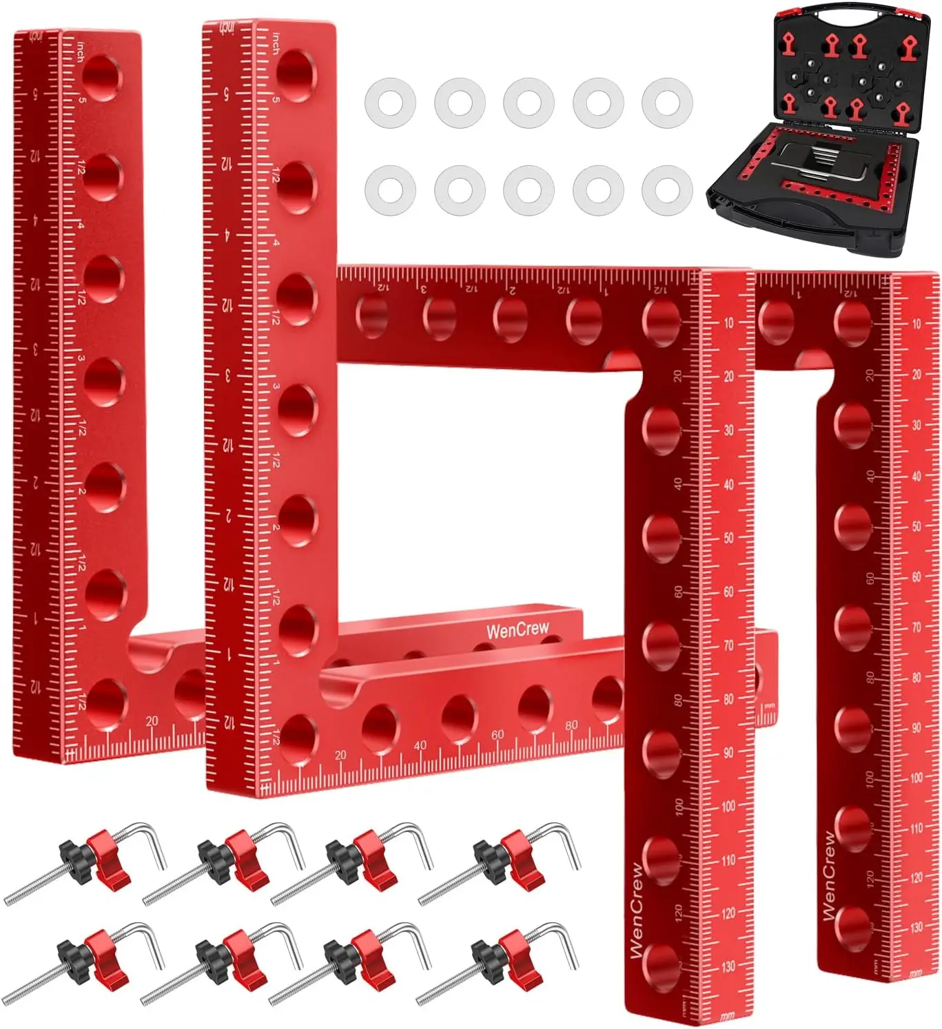 

Набор из 4 угловых зажимов 90 градусов для деревообработки, позиционирующие угольники из алюминиевого сплава для сборки рам и шкафов