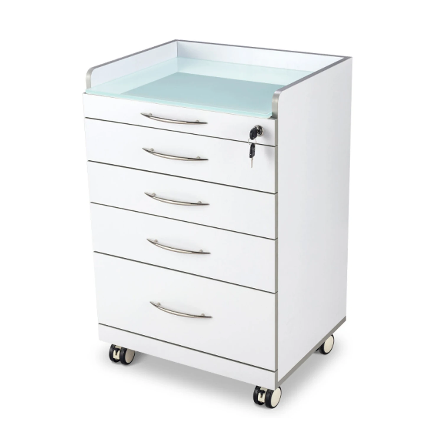 Dental Storage Cabinet 4 Drawer Mobile Trolley Stainless Steel Medical Storage Hospital Furniture