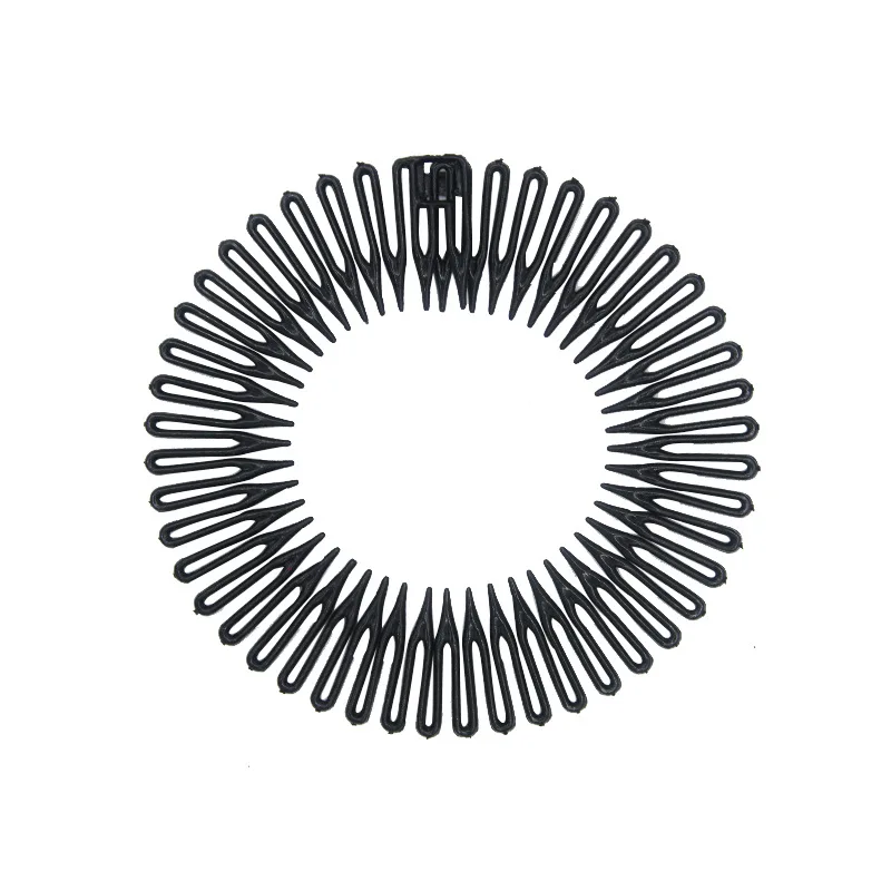 Women Plastic Full Circle Stretch Diamond Flexible Comb Teeth Headband Hair Band Clip Face Wash Fixed Hair Accessories Non-Slip