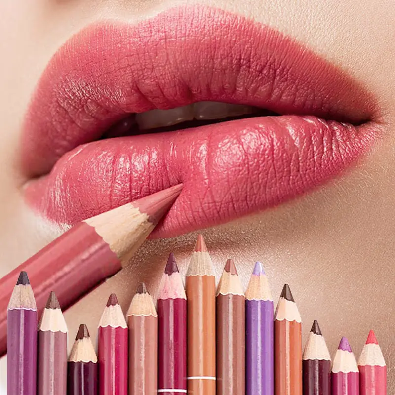 1pc matt braun Lip Liner Bleistift Lippen kontur Kontur dauerhafte wasserdichte Lippenstift pigmente feuchtigkeit spendende Lippen balsam Kosmetik