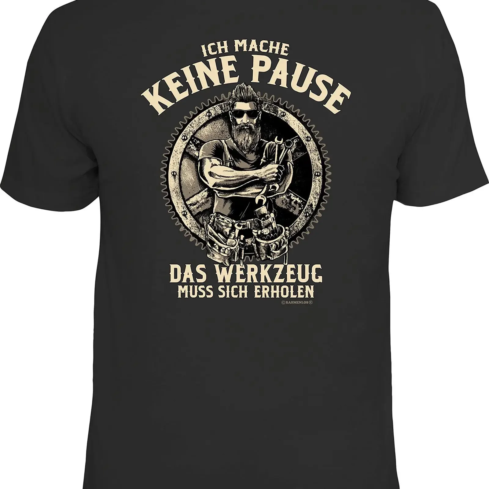 FRAMELESS Original T Shirt for the active tradesman mechanic Break tools need a rest vintage Washed Top For Everyday Wear