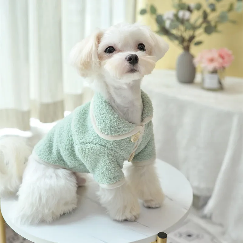 Ins New Cloud Velvet Pet Clothes Cat Autumn and Winter Clothing Schnauzer Warm Coat  Cheap Clothes Dog Costumes for Small Dogs